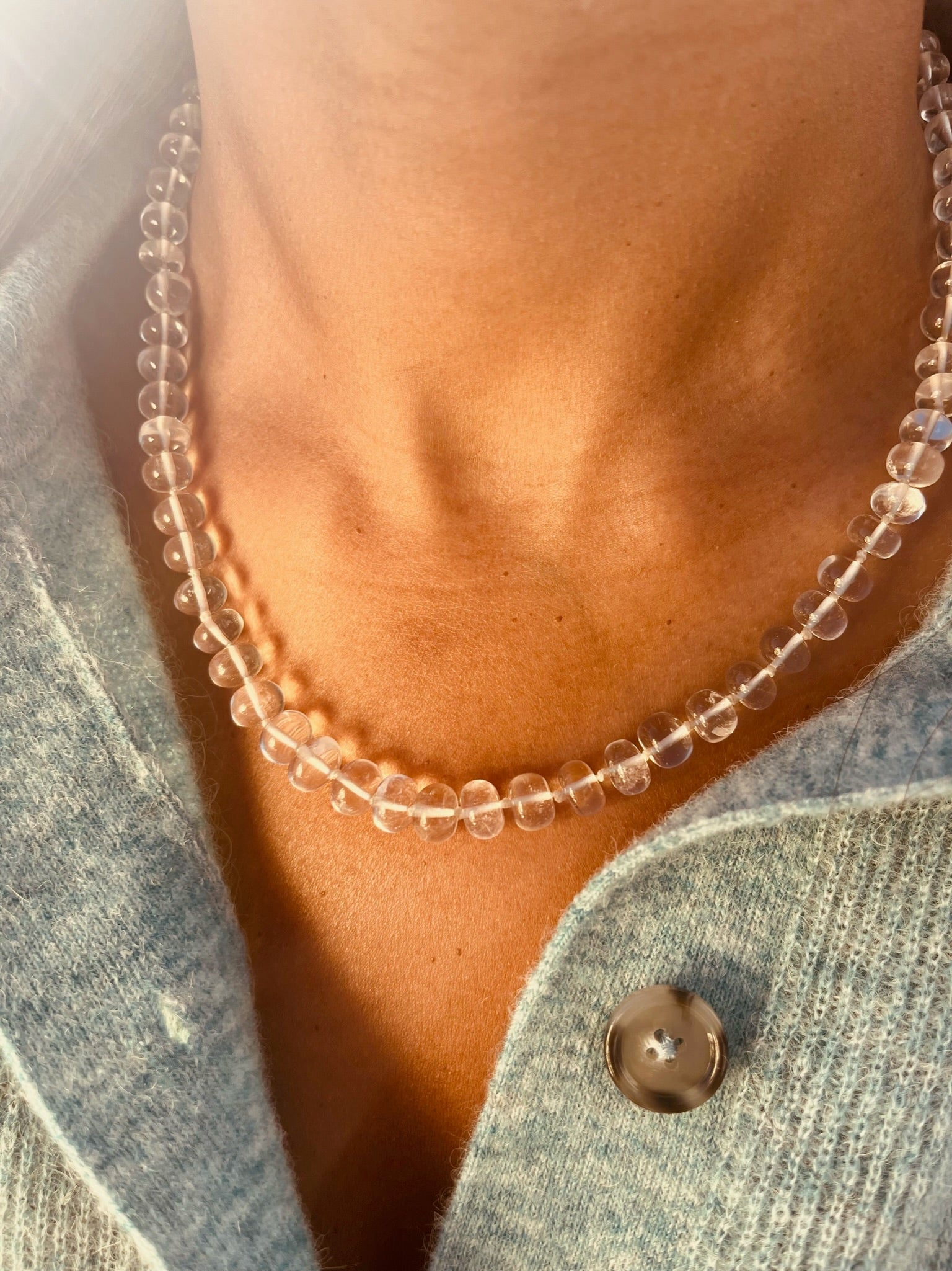 Clear Quartz Necklace Bon Bon Jewellery Club