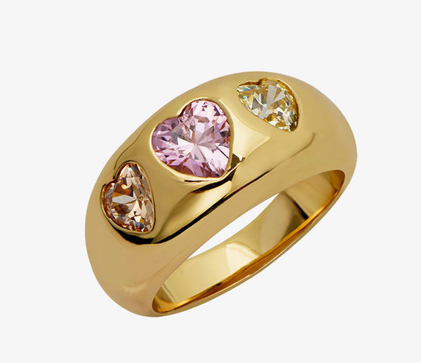 Triple Heart Ring