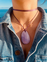 Phosphosiderite Silk Cord Pendant Necklace