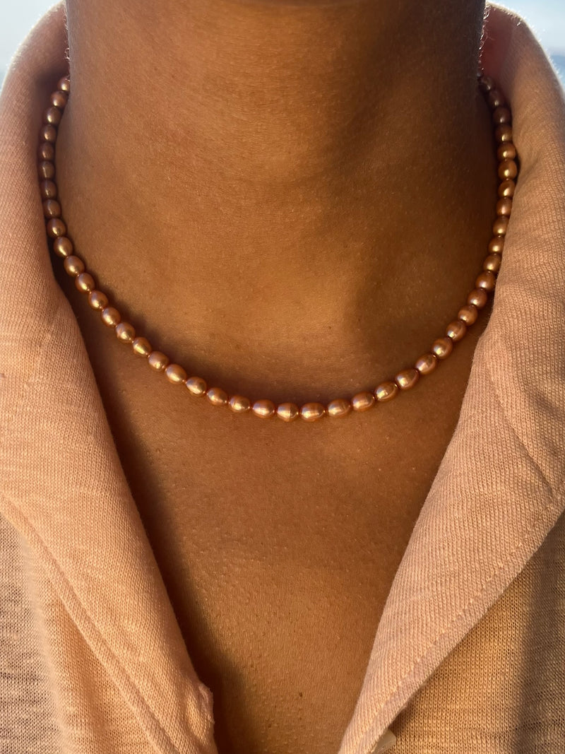Golden Sunset Pearl Necklace