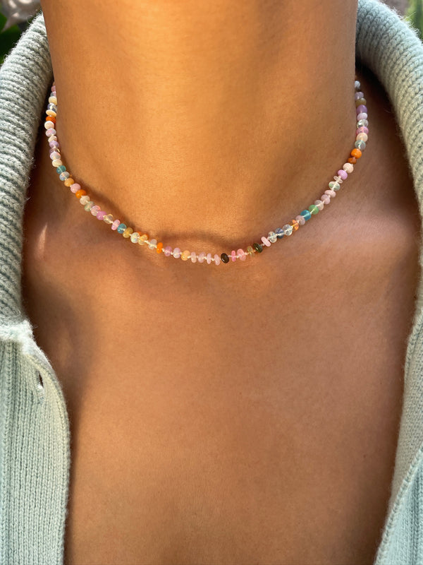 Pastel Sherbert Fire Opal Necklace