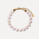 Freshwater Pearl Bracelet with a Neon Pink Thread