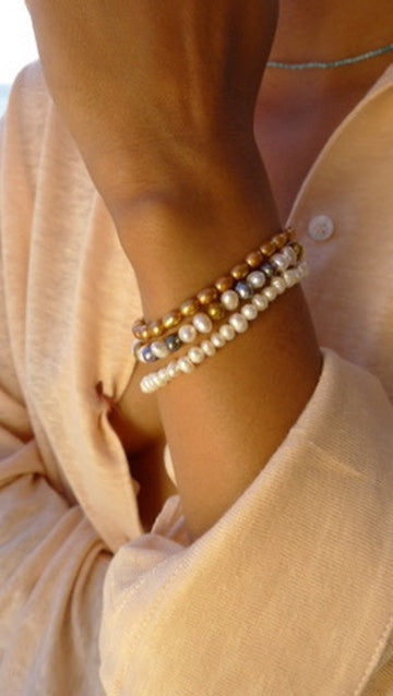 Golden Sunset Pearl Bracelet