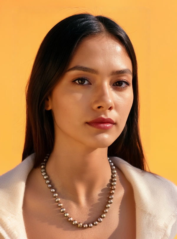 Metallic Pearl Necklace