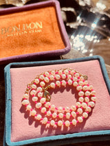 Fine Freshwater Pearl Necklace with a Neon Pink Thread