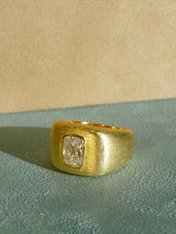 Puffy Brushed Gold Ring