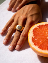 Puffy Brushed Gold Ring