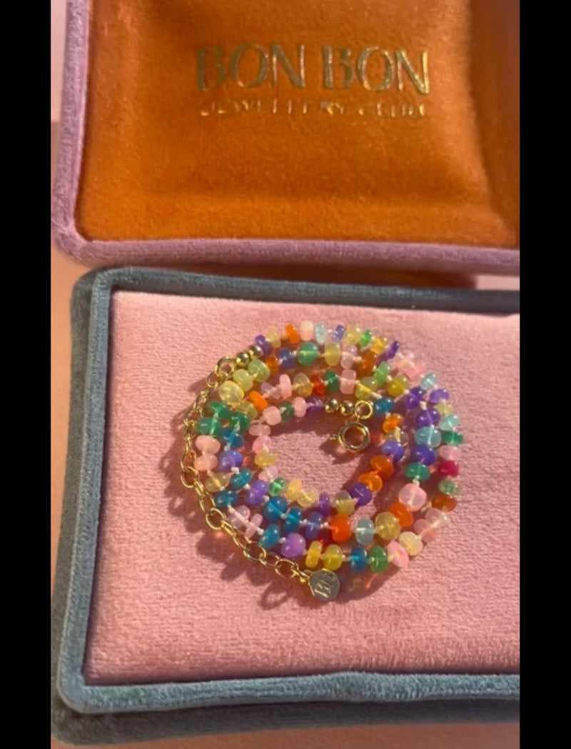 Kaleidoscope Fire Opal Necklace