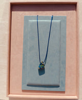 Azurite Silk Cord Pendant Necklace