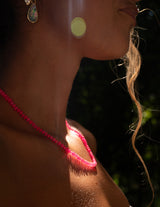 Neon Pink Fire Opal Necklace