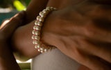 Freshwater Pearl Bracelet with a Neon Pink Thread
