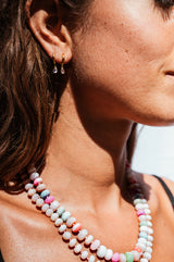 Pink Crystal 18ct Gold Vermeil Drop Earrings