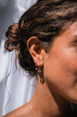 Pink Crystal 18ct Gold Vermeil Drop Earrings