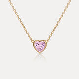 Pink Crystal 18ct Gold Vermeil Heart Necklace