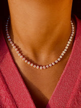 Fine Freshwater Pearl Necklace with ombré Neon thread