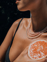 Fine Freshwater Pearl Necklace with a Gold Thread