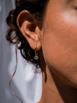 Crystal 18ct Gold Vermeil Large Oval Drop Earrings