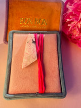 Pink Rhodochrosite Silk Candy Pendant Necklace
