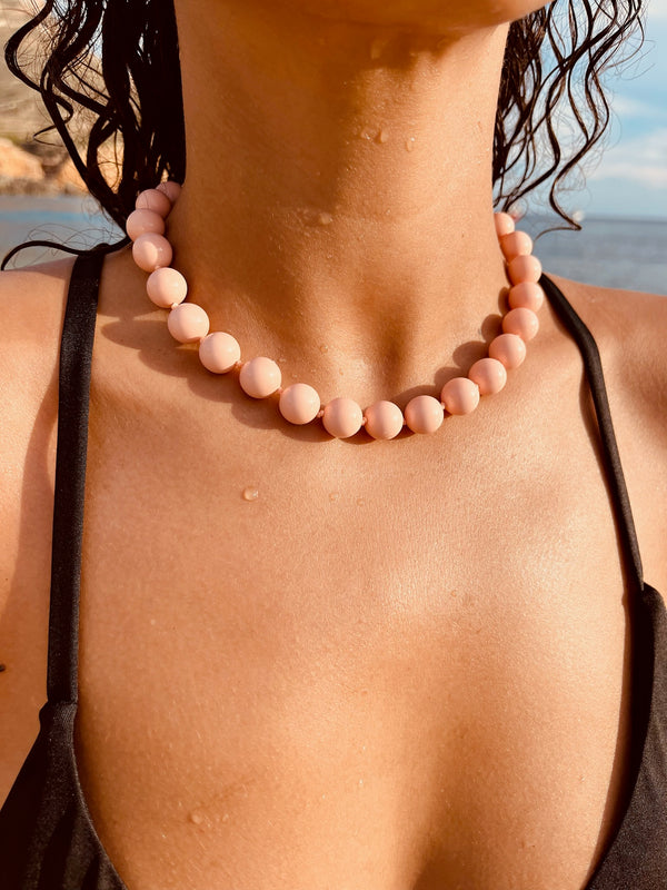 Peach Shell Pearl Necklace