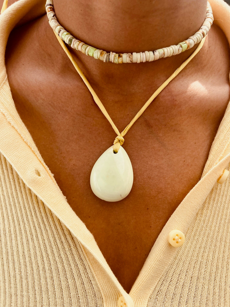 Lemon Chrysoprase 'Peace' Necklace