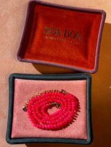 Neon Pink Fire Opal Necklace