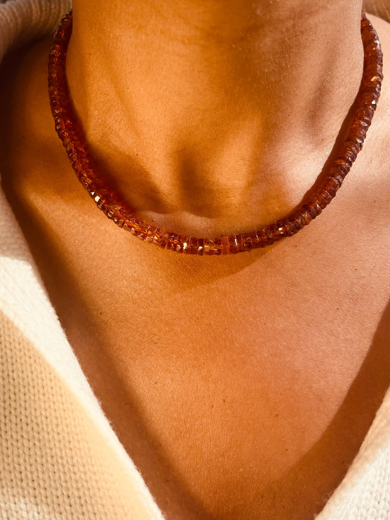 Shimmering Garnet Courage Necklace