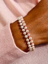 Fine Freshwater Pearl Bracelet with a Turquoise Thread