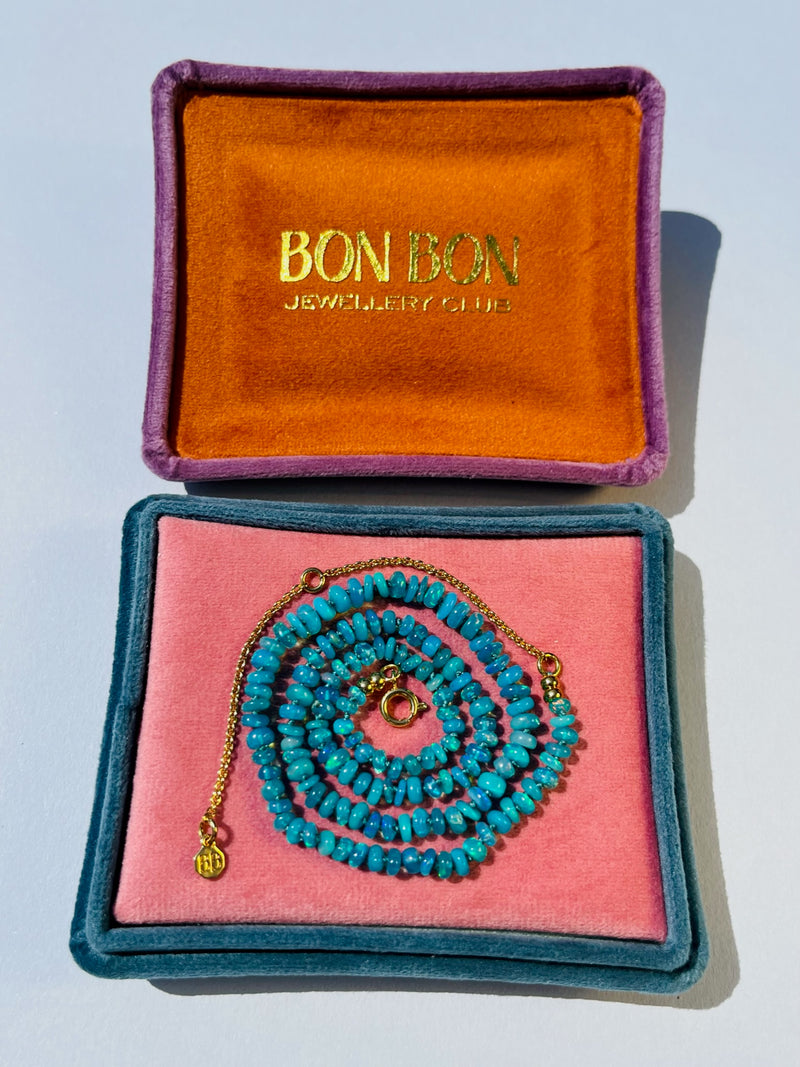 Turquoise Fire Opal Necklace – Bon Bon Jewellery Club