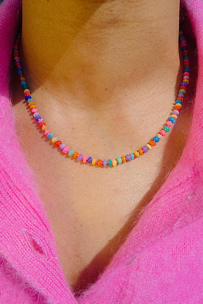 Mixed Bubblegum Fire Opal Necklace – Bon Bon Jewellery Club