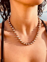 Metallic Pearl Necklace