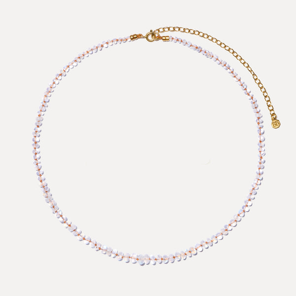 Rainbow Moonstone 'New Beginnings Necklace' with Bronze Thread