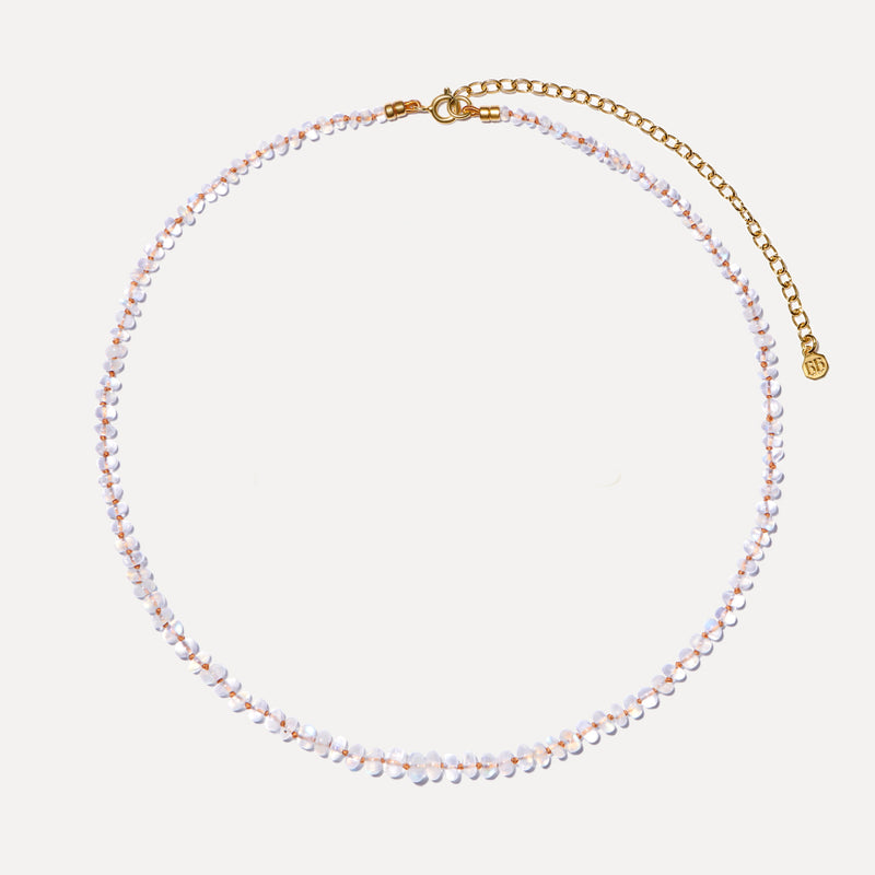 Rainbow Moonstone 'New Beginnings Necklace' with Bronze Thread