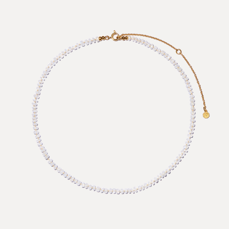 Rainbow Moonstone 'New Beginnings Necklace' with Gold Thread