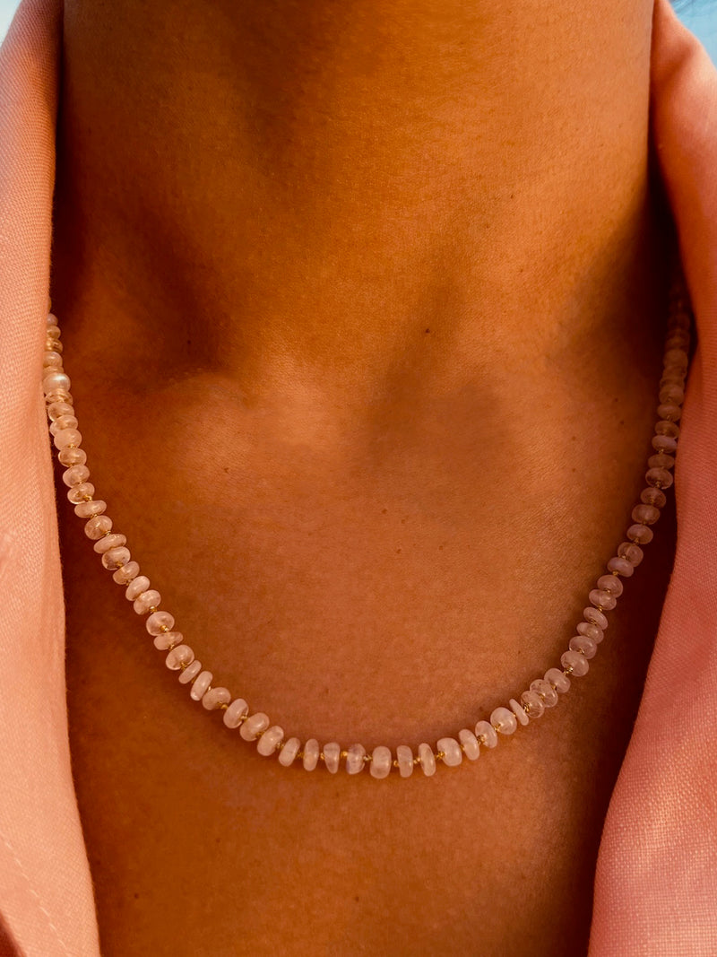 Rainbow Moonstone 'New Beginnings Necklace' with Gold Thread