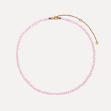 Rainbow Moonstone 'New Beginnings' Necklace with Neon Pink Thread