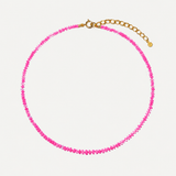 Neon Pink Fire Opal Necklace