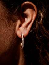 Gold and Japanese Inspired Pearl Hoop Earrings