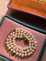 Fine Freshwater Pearl Necklace with ombré Neon thread