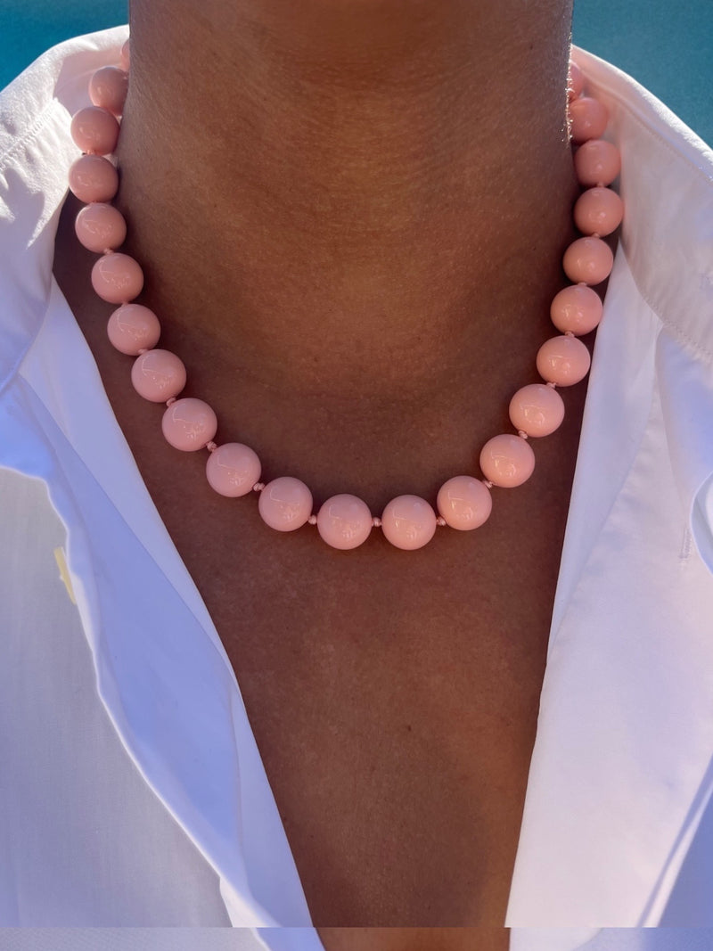 Peach Shell Pearl Necklace