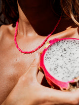 Neon Pink Fire Opal Necklace