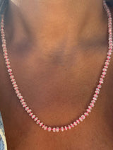 Rainbow Moonstone 'New Beginnings' Necklace with Neon Pink Thread