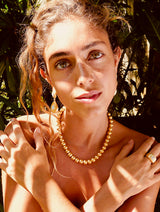 Brushed Gold Puff Ball Necklace