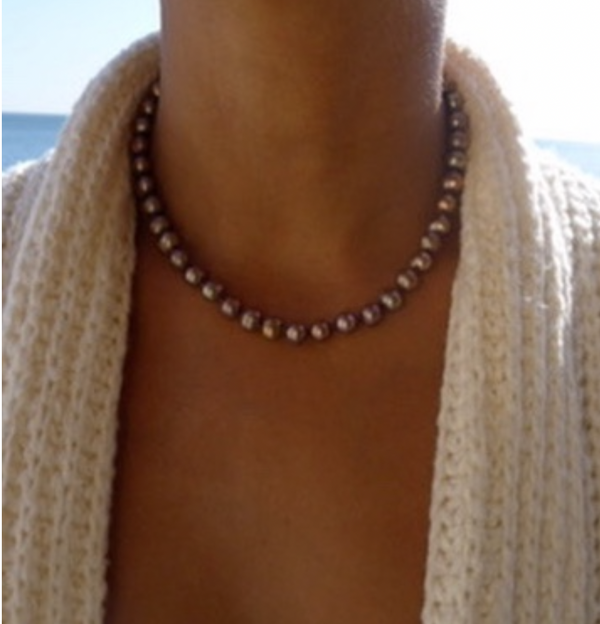 Metallic Pearl Necklace