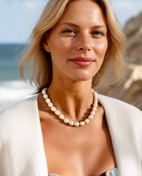Goddess Freshwater Pearl Necklace with a Baby Pink Thread