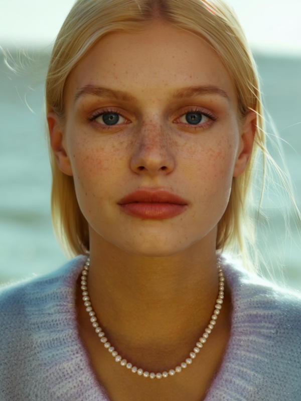 Fine Freshwater Pearl Necklace with a Gold Thread