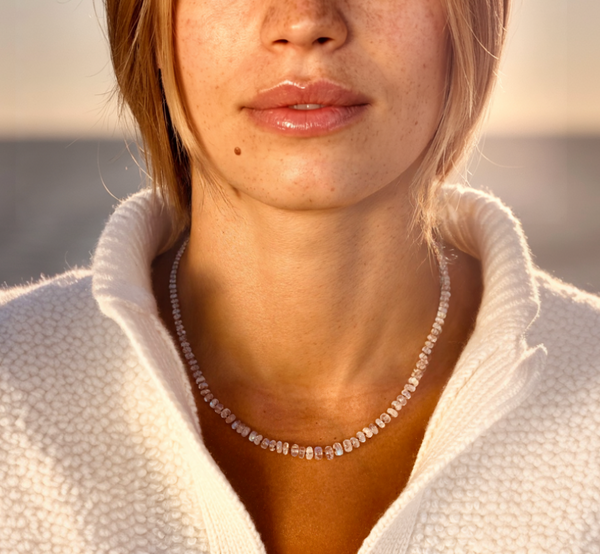 Rainbow Moonstone 'New Beginnings Necklace' with Bronze Thread