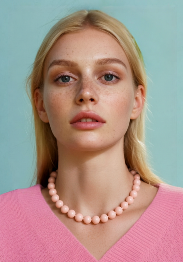 Peach Shell Pearl Necklace