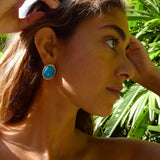 9ct Gold Vermeil Turquoise Earrings