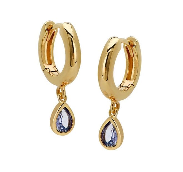 Tanzanite 18ct Gold Vermeil Drop Earrings