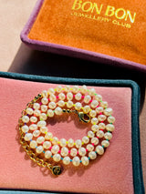 Fine Freshwater Pearl Necklace with ombré Neon thread